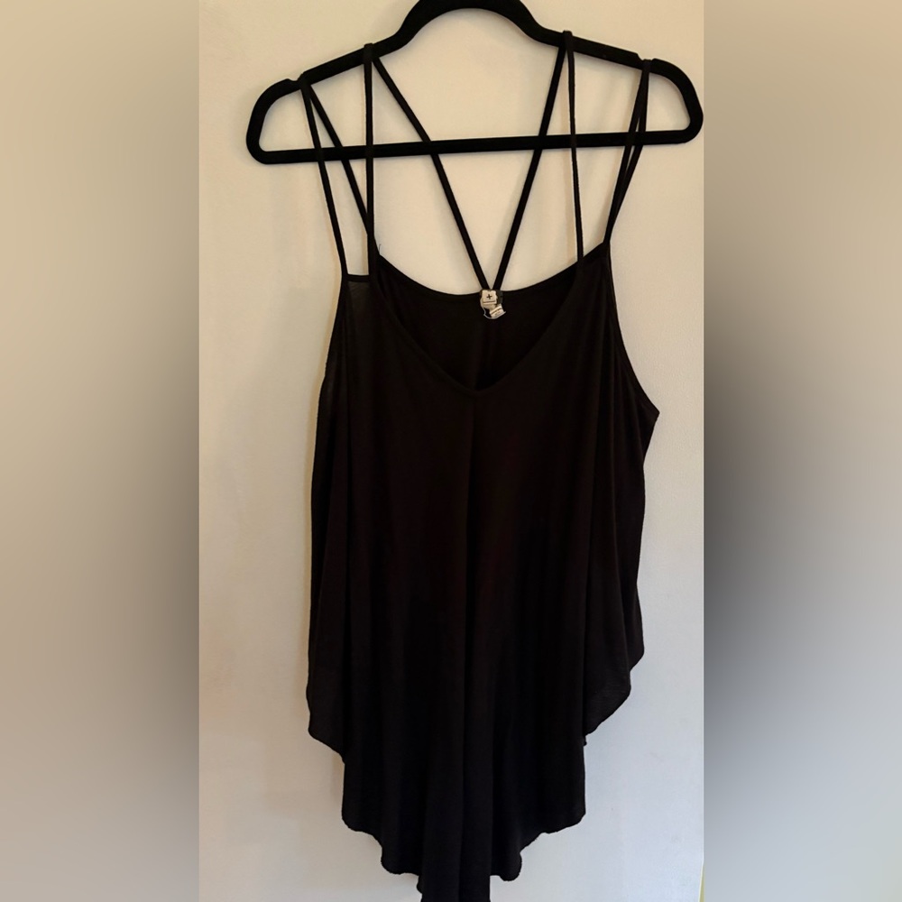 Free People Black Strappy Tank Top